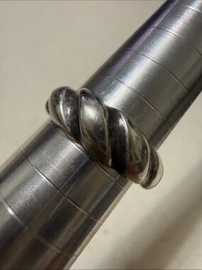 Sterling Silver 925 Twisted Dome Statement Ring size 5.75